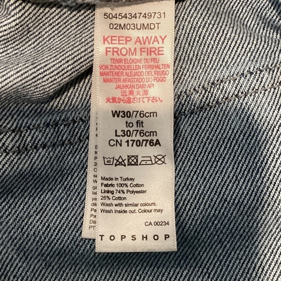 TOP SHOP TWO Blue Jeans High Waisted Rigid 90s Flare 30x30 ( meas 33x29.5) #302E - Picture 11 of 12